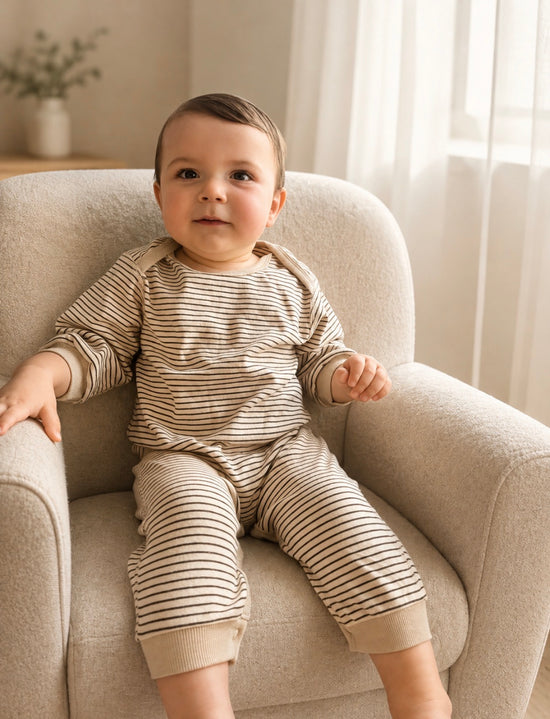 Coffee Stripe Romper